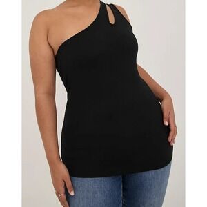 Torrid Foxy Black One Shoulder Cutout Tank Top Plus Size 3 3X Sleeveless